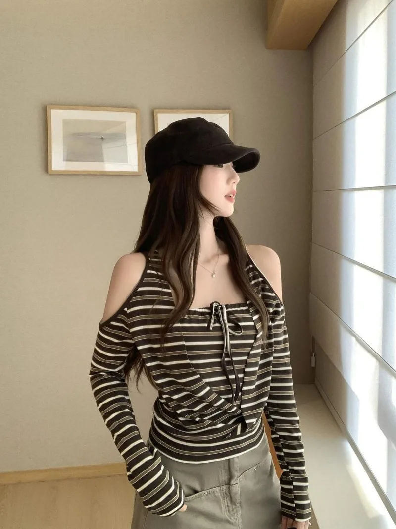 Kimotimo Women Stripe Long Sle - đánh giá và giá Off Shoulder Top