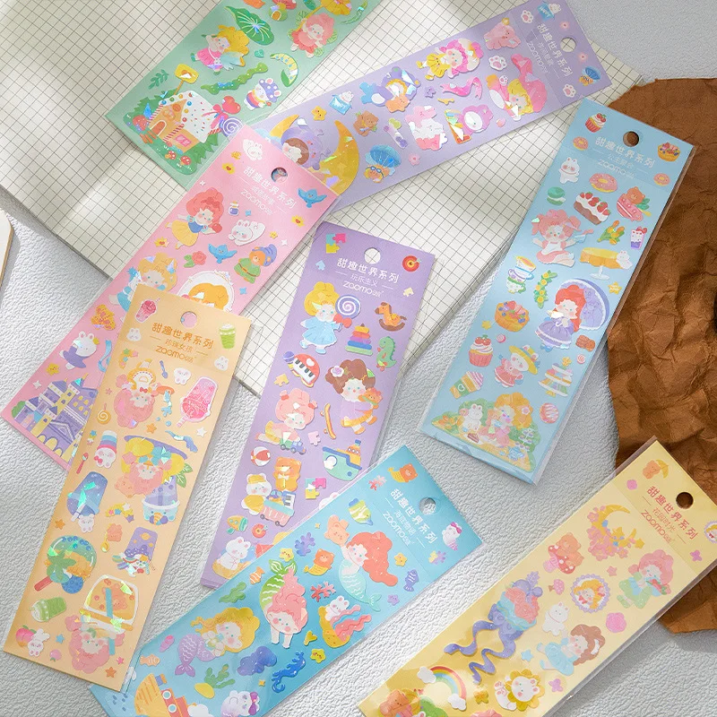 Kawaii Cute Mermaid Pearl Girls Stickers For Diy Albums Diary Decoration Cartoon Scrapbooking Kawaii School Office Stationery