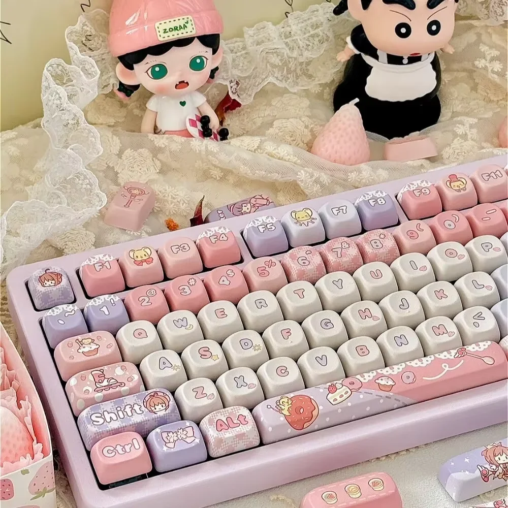 Variety Sakura 142-key PBT Cherry, Keyboard Keycaps, Suitable for Custom Mechanical Keyboard Accessories