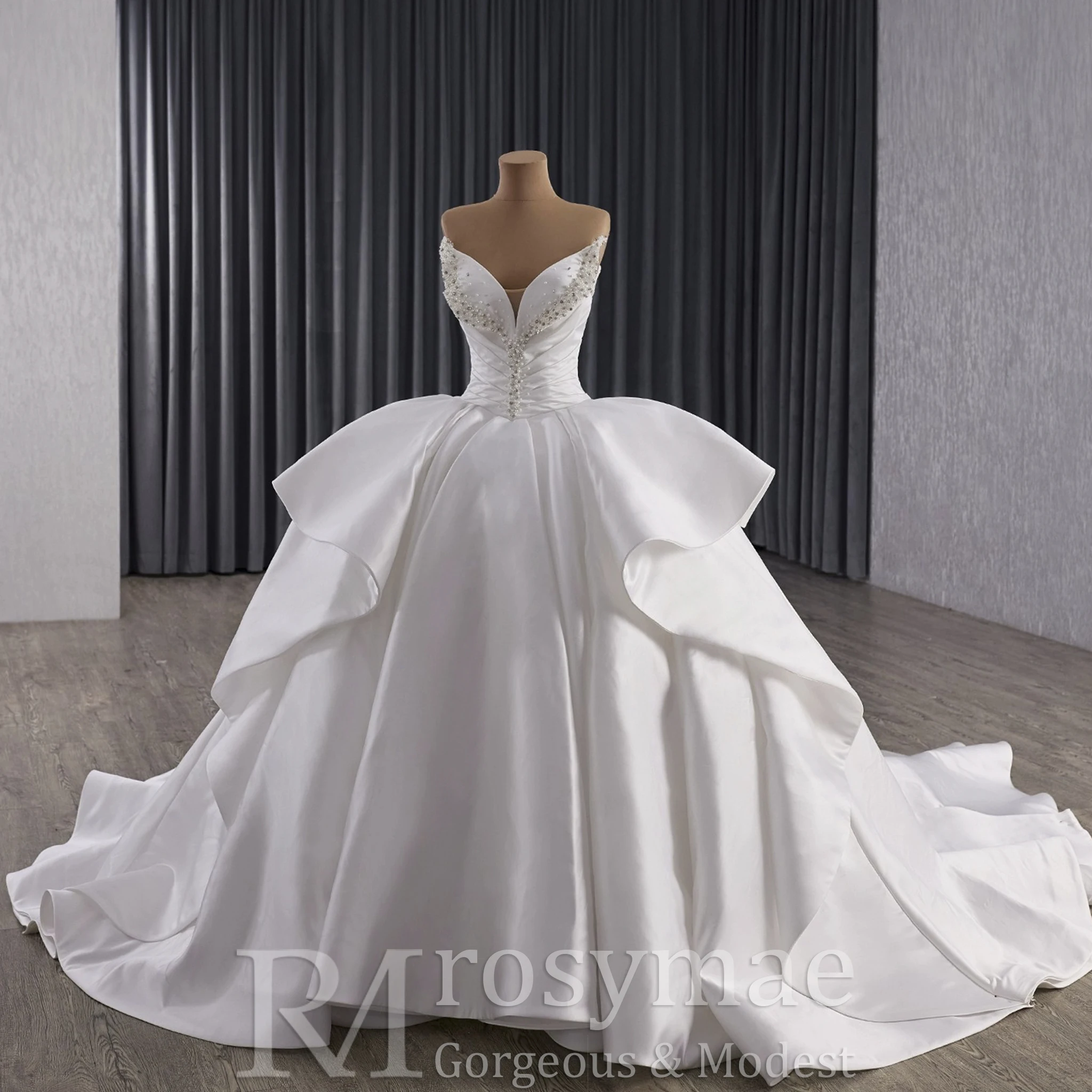 Rosymae Vintage à volants gonflé robe de bal robe de mariée avec jupe à volants femmes Vintage robe de mariée vestido de novia boda