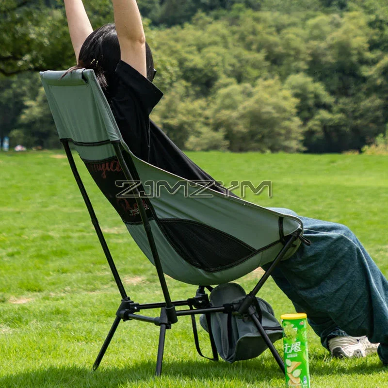 Chaise pliante portable à dossier haut, chaise légère pour le camping, supporte 120kg, parfaite pour les aventures en plein air