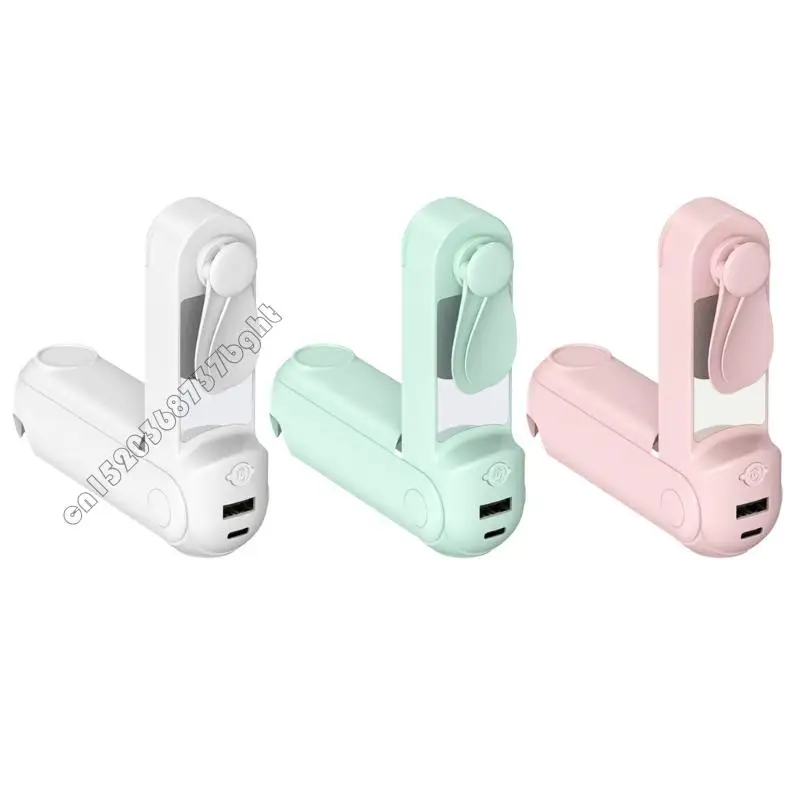 

Многофункциональный портативный вентилятор с регулируемой телефонной подставкой 2600 мАч и светодиодным светом для домашнего