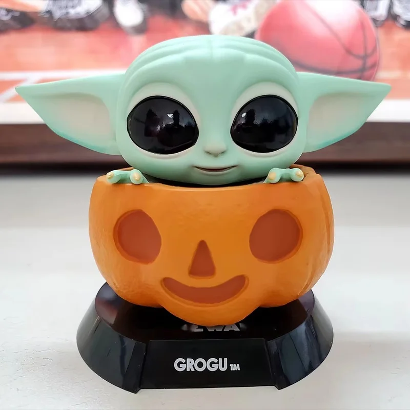 

Wars Cosbaby Bobble Head The Mandalorian Grogu Pumpkin Action Figure Collectible Model Kids Toy Desktop Decoration Surprise Gift