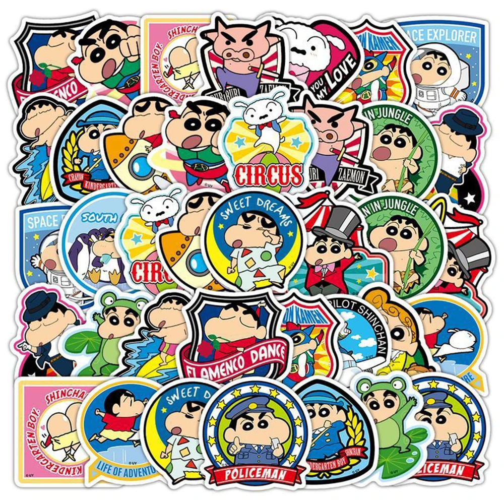 10/30/50pcs Cute Crayon Shin-chan Cartoon Stickers Funny Anime Decals DIY Skateboard Phone Suitcase Waterproof Graffiti Sticker