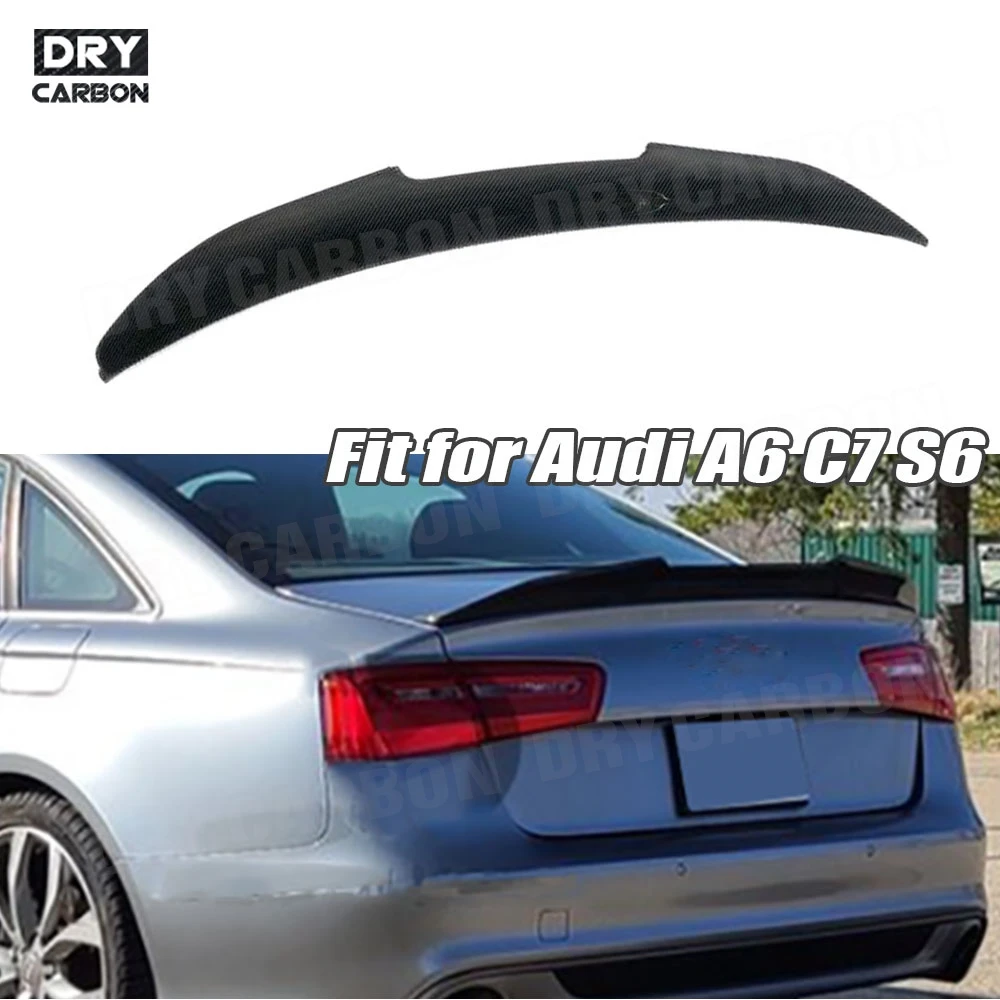 

Carbon Fiber Car Rear Spoiler Wing for Audi A6 C7 S6 2012-2019 Car Rear Trunk Lid Spoiler Wing Lip Auto Accessories FRP