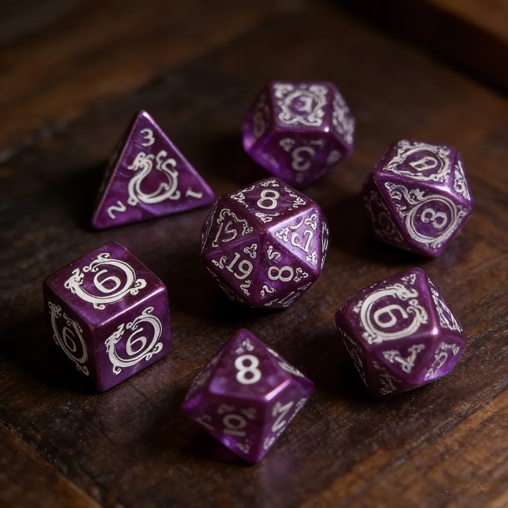 DND Dice 7Pcs/set Dragon Pattern Polyhedral Dices Role Playing D&D TRPG Board Game Dice As Gift Entertainment Accessories view 6