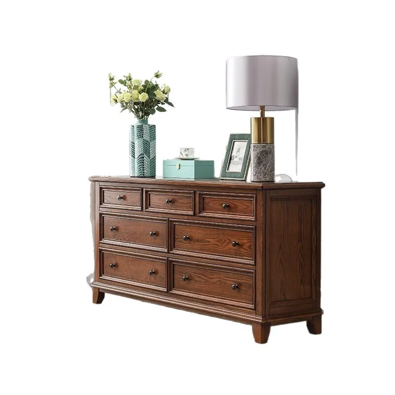 

American, Country, White Wax, All Solid Wood, Storage Cabinet, Storage, Bedroom