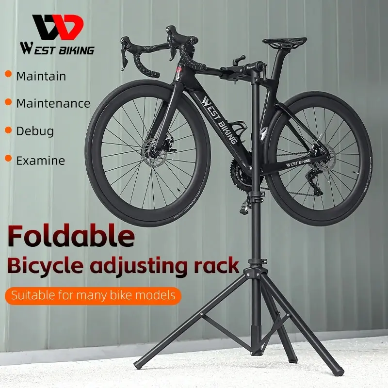 WEST BIKING Bicycle Repair Stand Foldable Indoor Bike Storage Rack Adjustable MTB Road Bike Maintenance Workstand Display Holder