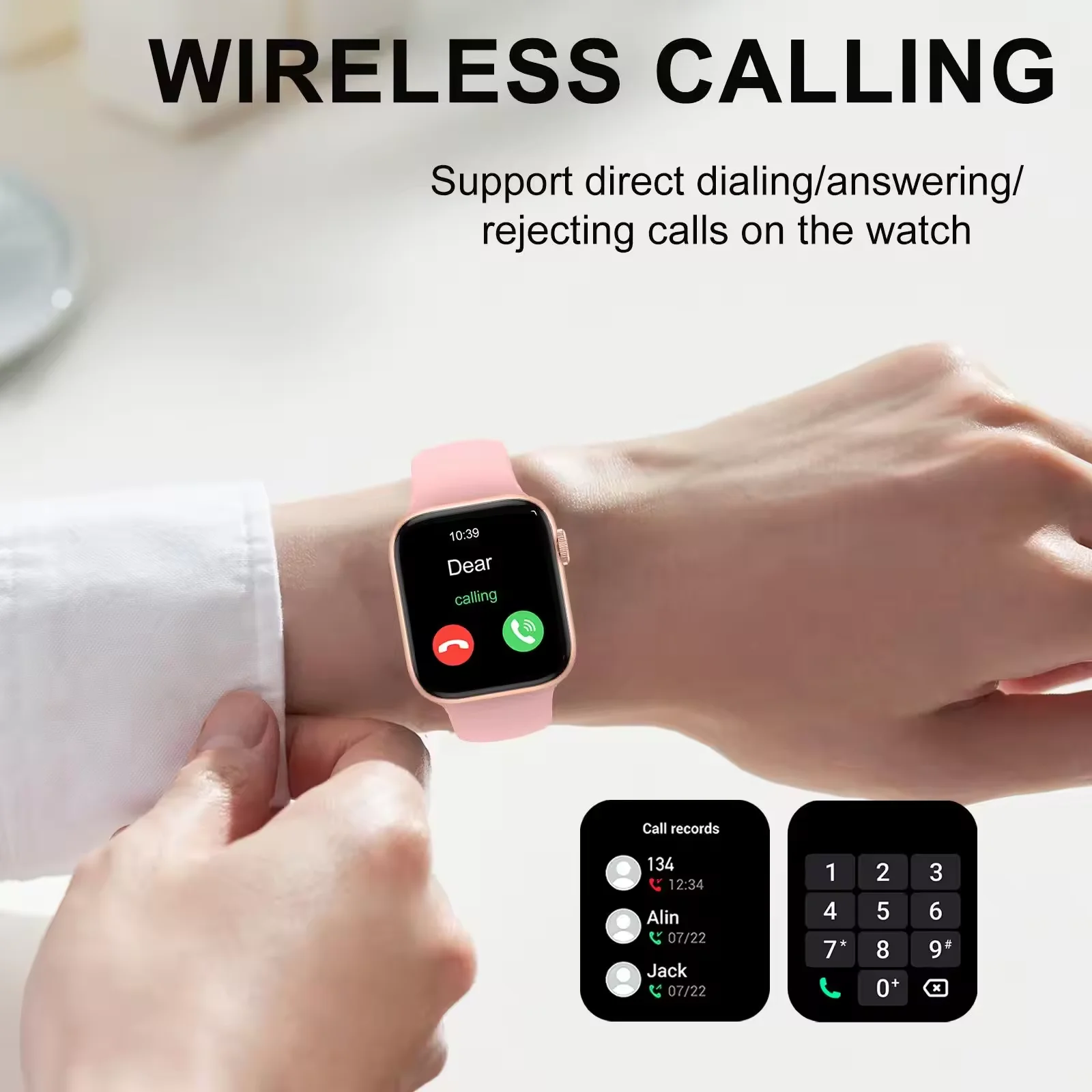 Popular Smart Watch Rotating Dial Design Bluetooth Phone Function Fitness Tracker Daily Activity Monitor Music Player