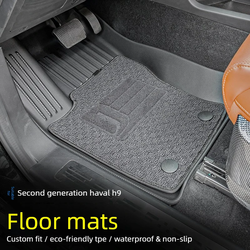 For 2nd Haval H9 2024 Car Floor Mat Carpet TPE Trunk Liner Modify Four Season Universal Waterproof and Anti-static Accessories