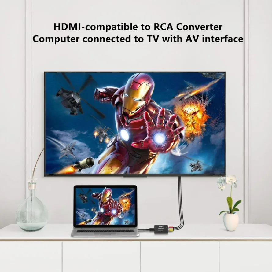 HDMI-متوافق مع AV RCA محول محول HD 1080P RCA AV CVSB LR فيديو مركب AV قشارة محول للكمبيوتر HDTV العارض