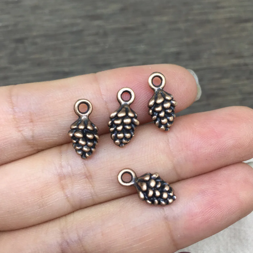 

50Pcs Pine Cone Pendant Metal Charms for Jewelry Making DIY Crafting Projects Exquisite Classical Design Suitable for Necklace
