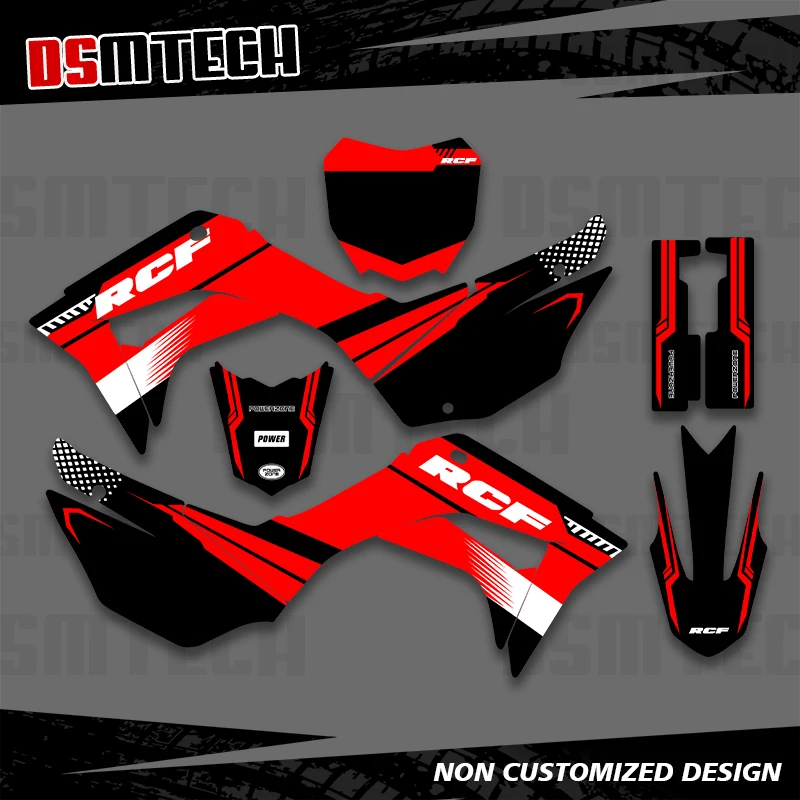 

DSMTECH полная графика наклейки на заказ номер имя для HONDA CRF110F CRF110 CRF 110 CRF 110F 2019 2020 2021 001