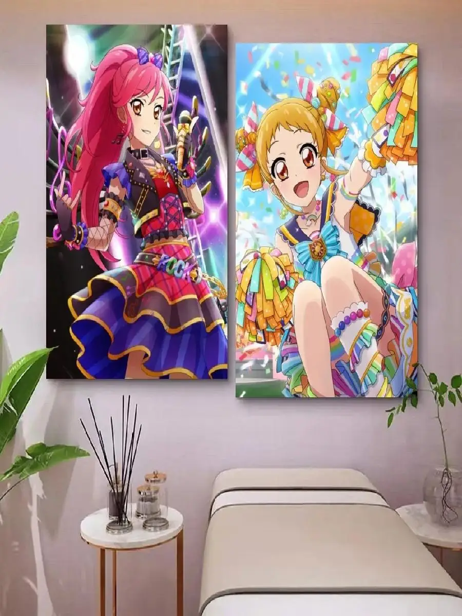 Anime Aikatsu On Parade Wall Poster  Art Print for Home Bedroom Bar Cafe Decor  pc Paper Painting