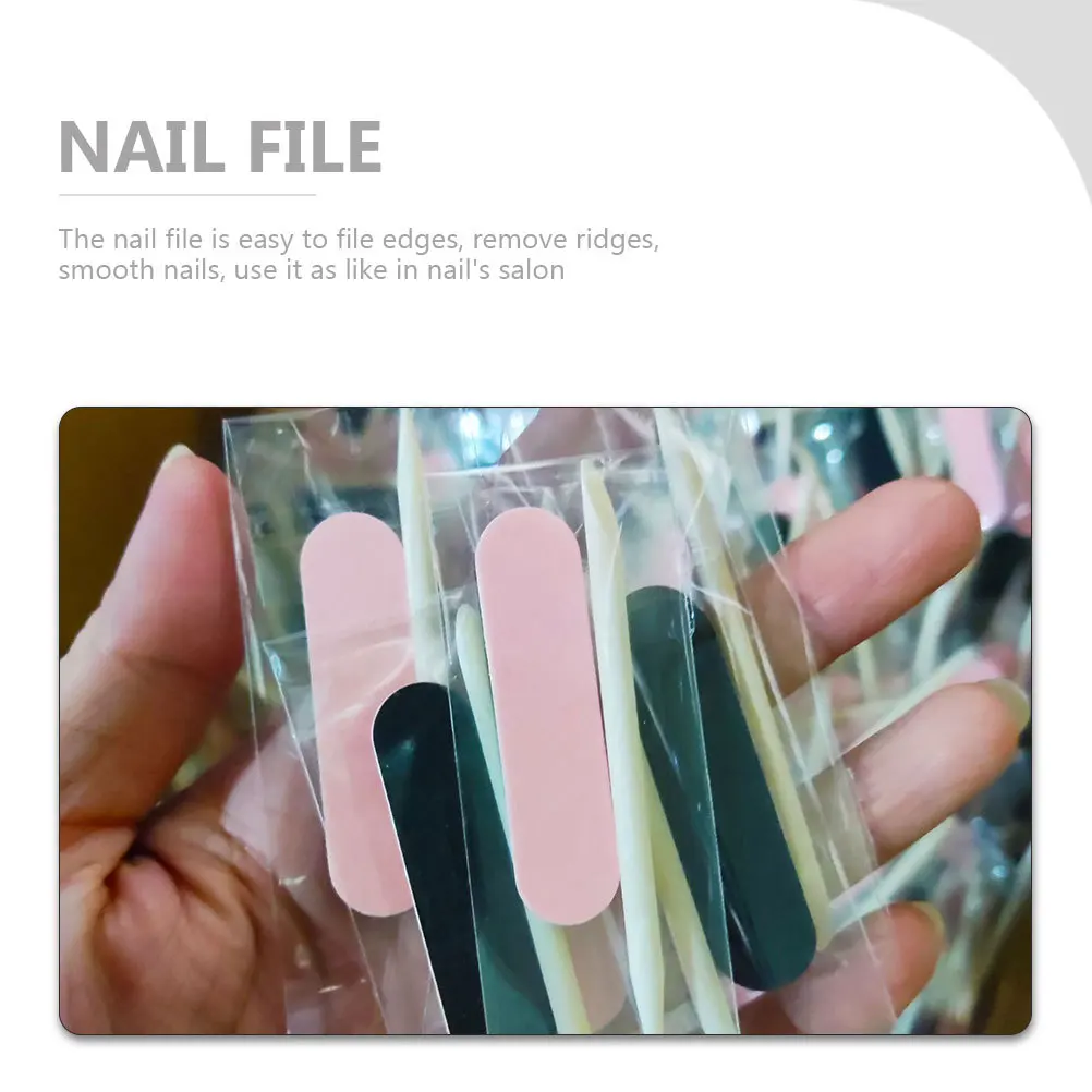 

100 set Manicure Files Polishing Strips Handheld Pedicure Tools Wooden Picks Nail Shaping Files Small Durable Nail Filing Art