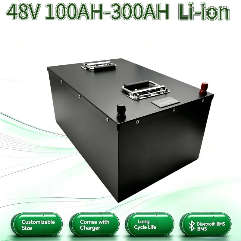 Heavy-Duty 48V Rechargeable Lithium Ion Battery Power Battery 100Ah-300Ah with Charger for Electric Forklifts