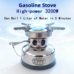 IWALKER AG53 Petrol Stove, Portable Mini Stainless Steel Camping Stove with High Power & Silent Burner,Outdoor Travel & Picnics