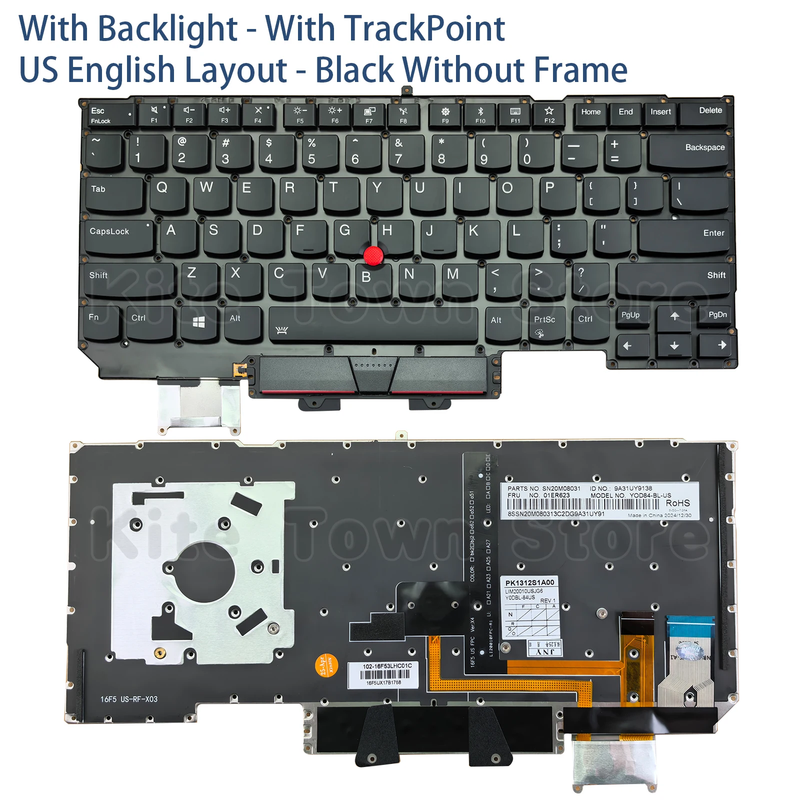 

Новая клавиатура для ноутбука США с подсветкой для Lenovo Thinkpad X1 Carbon 5-го поколения 5 2017 и 6-го поколения 6 2018, черная с трек-точкой