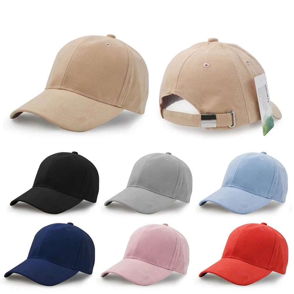 

Suede Baseball Cap, Unisex Suede Leather Adjustable Plain Hat Baseball Cap