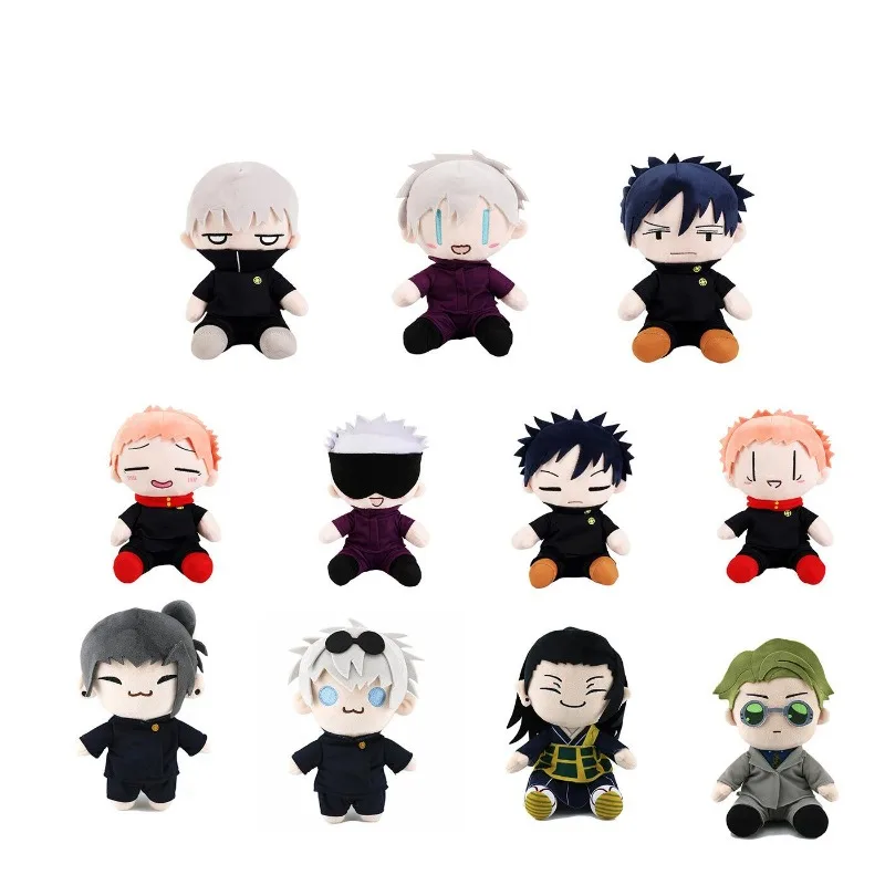 Набор плюшевых игрушек Jujutsu Kaisen 23 см - Коллекция Годжо Сатору, Инумаки Тоугэ, Итадори Юдзи, Фушигуро Мегуми. Мягкие милые игрушки-подарки.