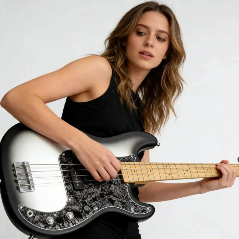 Customized 4‑String Electric Bass Guitar Supports Customer Logo Mark