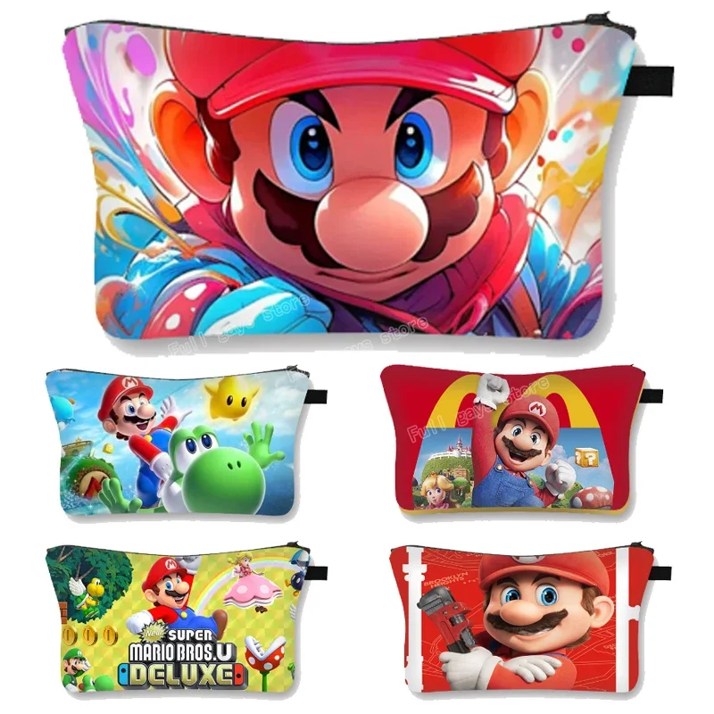 

Cartoon Super Marios 3D Print Cosmetic Bags Women Makeup Pouch Kawaii Travel Organizers Girls Portable Make Up Bag Xmas Gift