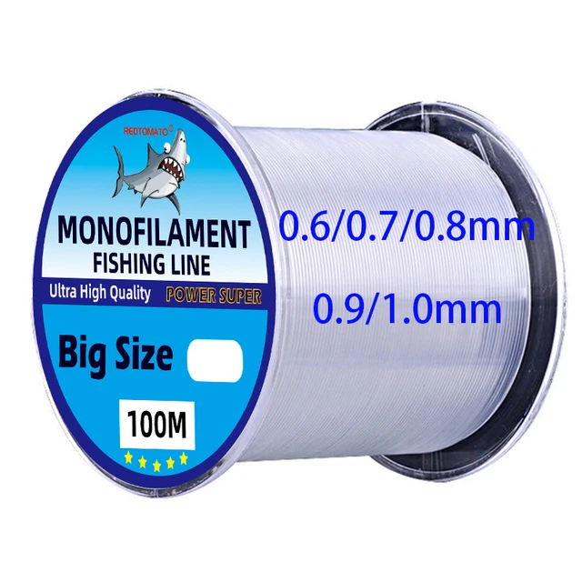 0.6/0.7/0.8/0.9/1.0mm żyłka w dużym rozmiarze 100m żyłka monofilamentowa wędkarstwo morskie nylonowa żyłka Super mocna gruba żyłka