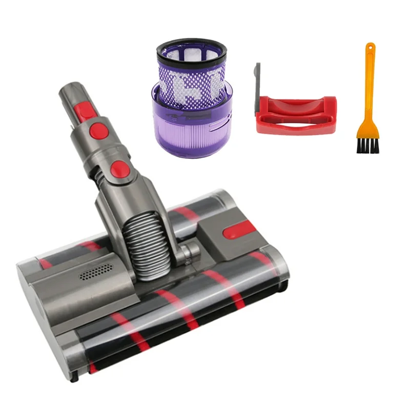 ダブルローラーブラシ + スイッチロック + SV21 フィルターキットダイソン SV21 マイクロ真空ヘッド交換用ソフトローラークリーナーヘッドホット!