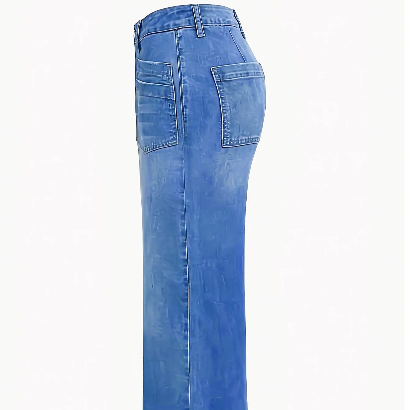 Trendy Women Jeans Plus Size Jeans High Rise Stretch Denim Pants Loose Fit Wide Leg Trousers Curvy Casual view 5