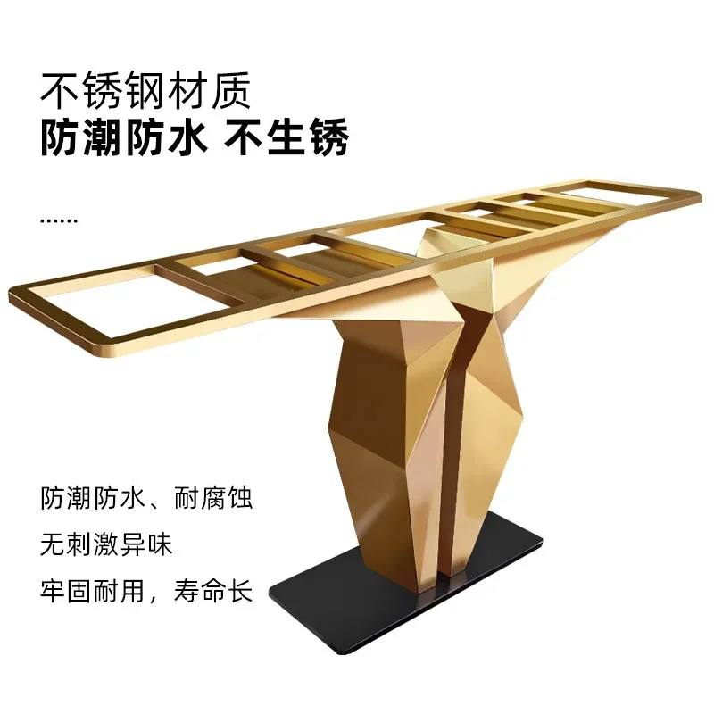 Light luxury wrought iron stainless steel porch table leg bracket, electroplated anti-fingerprint 304 steel table foot