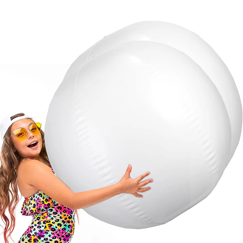 Bola de praia gigante branca para crianças, bola inflável para jogos aquáticos, feriado de verão havaiano, brinquedos tropicais, 5 pés, 60 polegadas