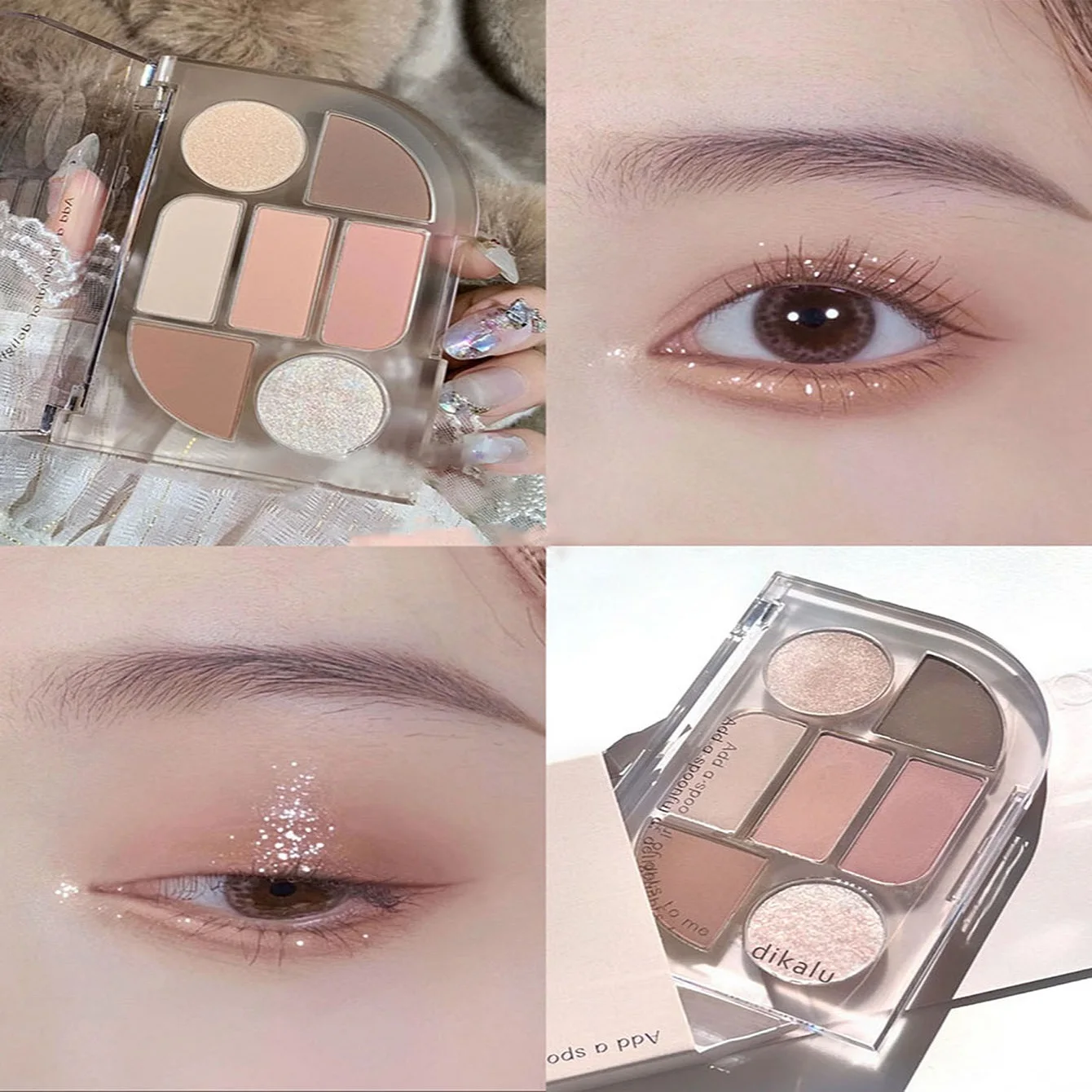 DIKALU グレーパウダーミルクティーピュアウィンドアイシャドウトレイ低彩度マットニッチブランドアースカラーデイリーメイク