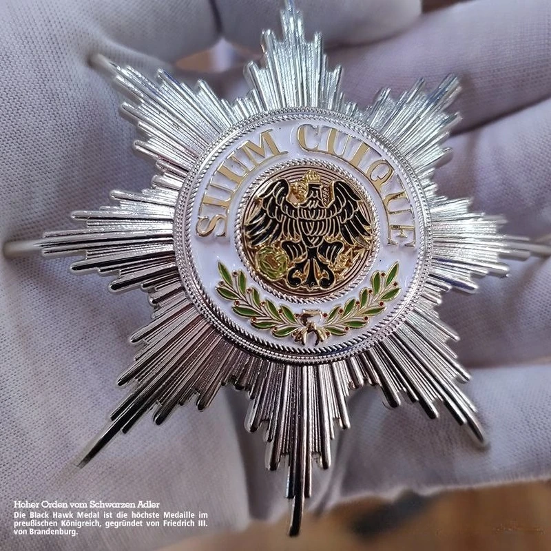 الحرب العالمية الأولى بروسيا ألمانيا شارة Hohenzollern النسر الأسود الطلب ستار ميدالية الهدايا شارات مروحة التاريخ العسكري