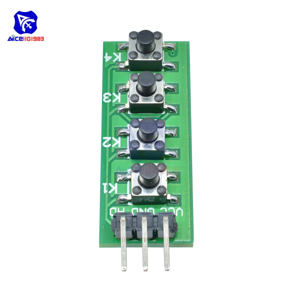 AD Keypad Board KC11B04 4 Key Analog Buttons AD Keypad Module ADC Port Keyboard for Arduino  MEGA2560 with Pin