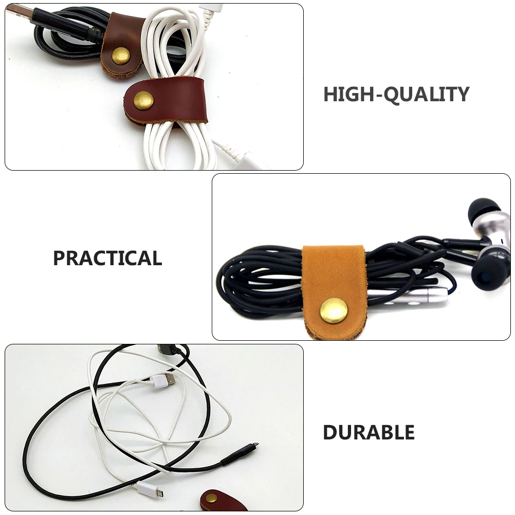 

10pcs Headphone Winder Cable Organizer Soft Elasticity Snap Button USB Wire Holder Retro Cord Usb Cable Tie Keeper Keeper