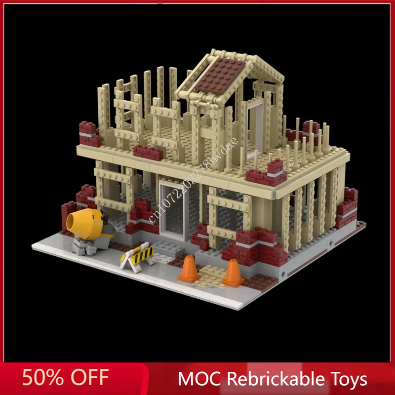 Moc-モジュラー建設ビルディングブロック、ストリートビューハウスモデル、技術ブロック、DIYクリエイティブアセンブリおもちゃ、ギフト、616個