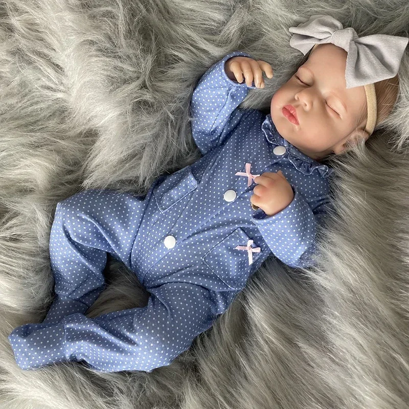 50cm neonato Loulou Reborn Doll immagine reale capelli realistici disegnati a mano con la pelle 3D dipinta giocattolo per bambini figura bambina come regalo