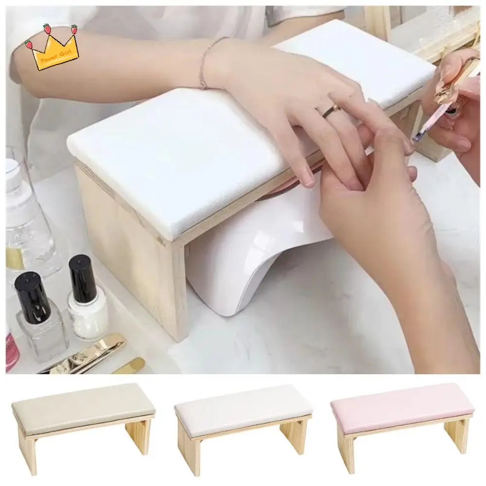 

Нескользящая подушка для маникюра, деревянная подставка, подставка для подлокотников из искусственной кожи, легко чистящаяся эргономичная подушка для подлокотников для ногтей