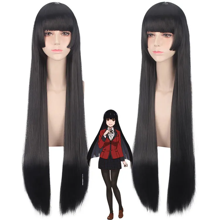 

Long Black Synthetic Wig for Women Anime Cosplay Costume Role Play Party Heat Resistant Fiber Hair