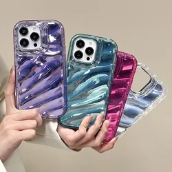Bling Laser 3D Irregular Aurora Phone Case For iPhone 11 12 13 14 15 16 Pro Max XR XS Max 7 8 Plus Shockproof Protection Cover