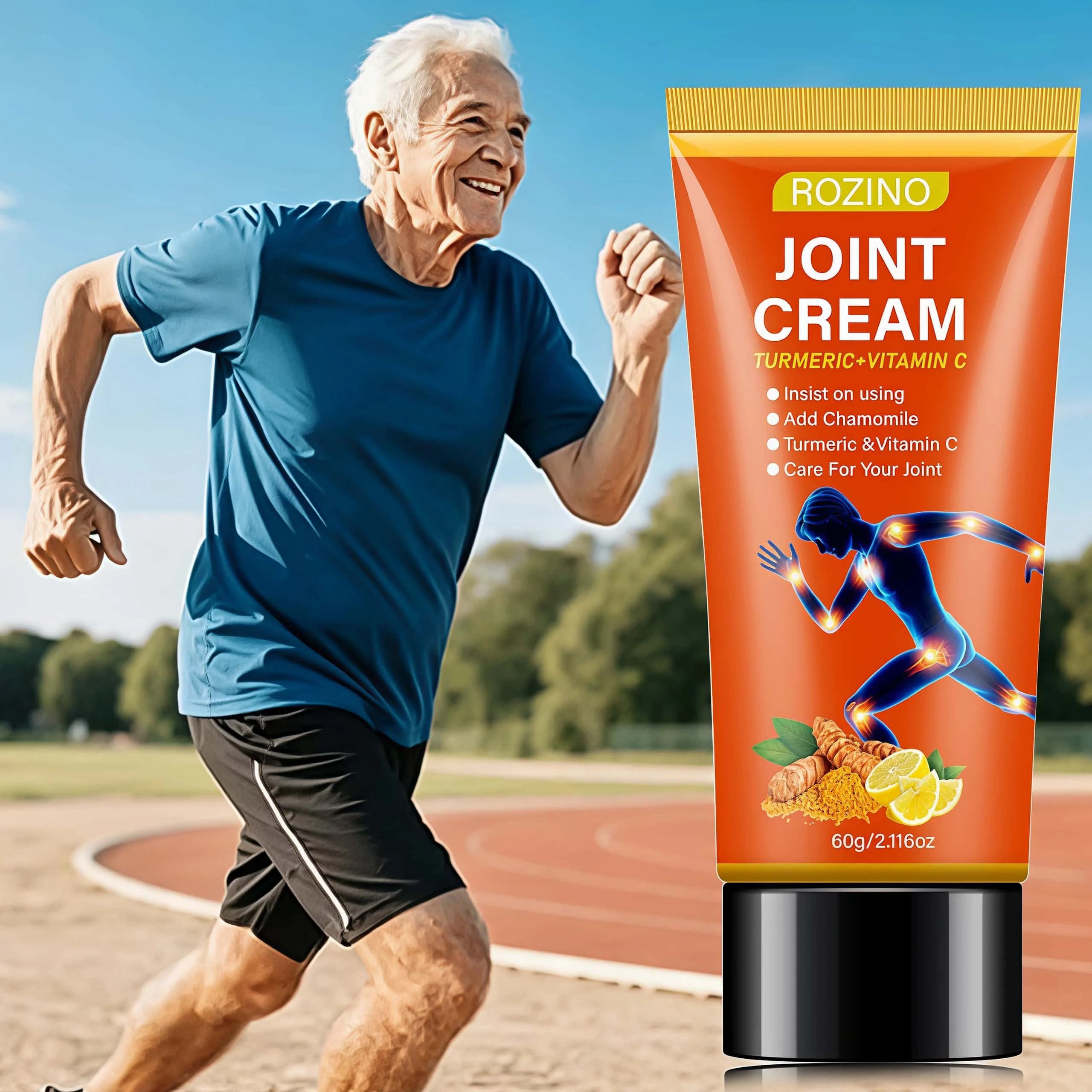 1Pcs/2Pcs/3Pcs Turmeric Vitamin C Joint and Skin Massage Cream, Infused with Chamomile, Gentle Nourishing and Moisturizing Formula, Softens and Smooths Dry, Rough Skin, Suitable for Hands, Knees, Neck, Feet, Shoulders, Body Care, Full Body Skin Care, Suitable for All Skin Types