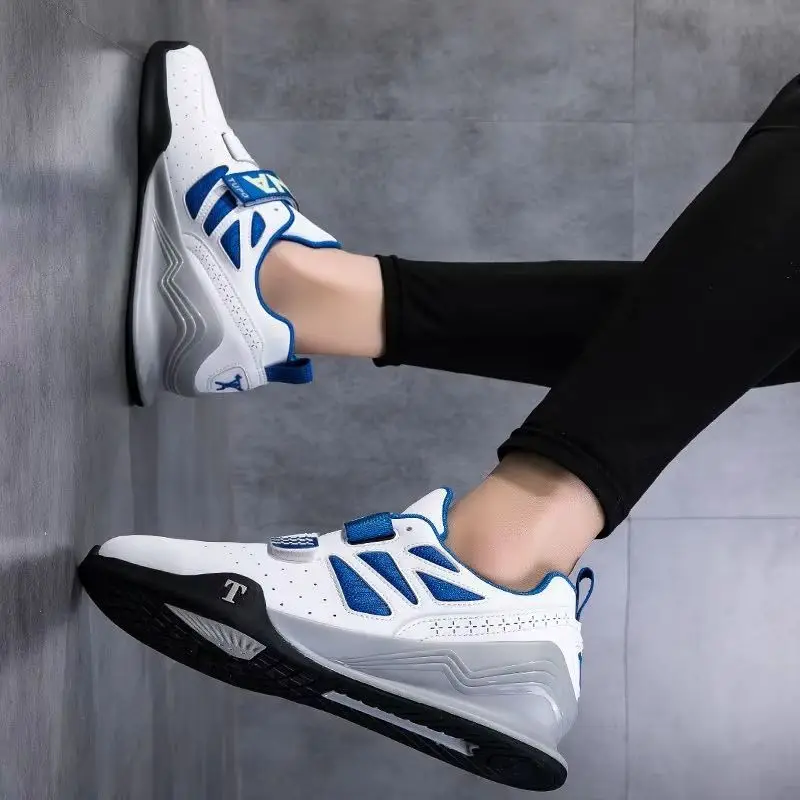 

Профессиональная обувь для приседаний с жесткой тягой для мужчин и женщин, черно-белая удобная обувь для тренировок в тренажерном зале, дышащая обувь для тяжелой атлетики, парная обувь