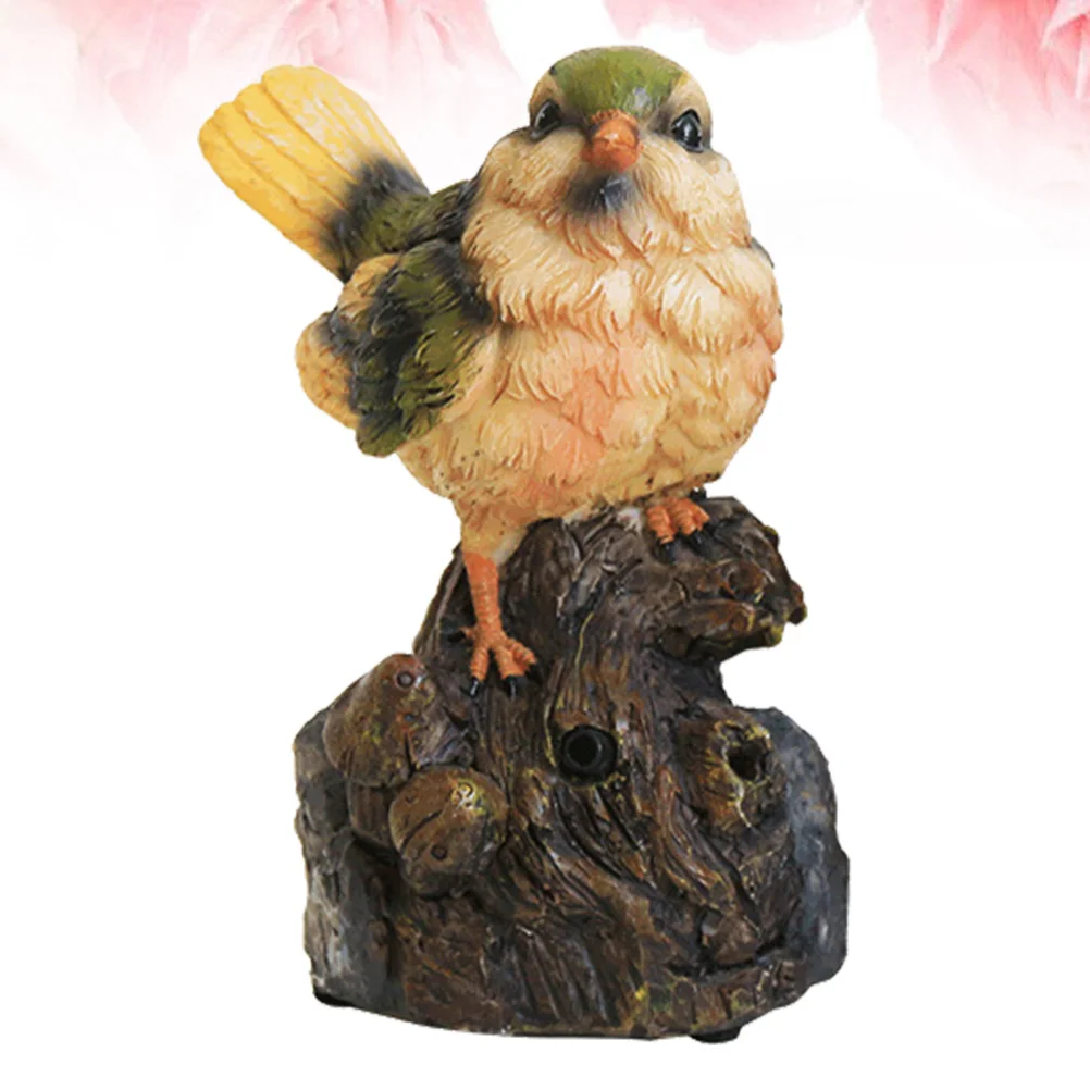 

Simulation Bird Resin Ornament Realistic Birds Decoration For Garden Desktop Plants Mini Sculpture Singing Sound When Shaking