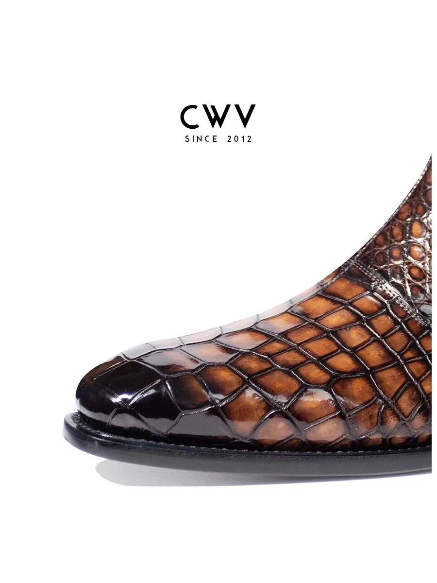 CWV men crocodile boots male shoes