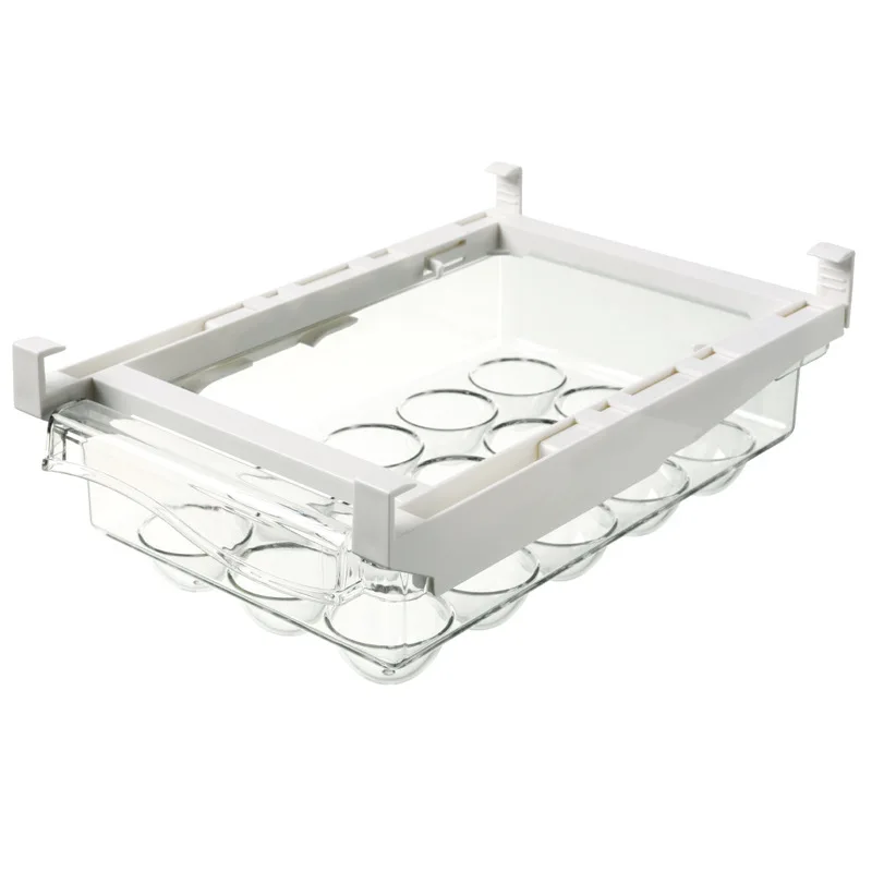 Kitchen Fruit Food Storage Box Plastic Clear Fridge Organizer Slide Under Shelf Drawer Box Rack Holder Refrigerator Drawer New