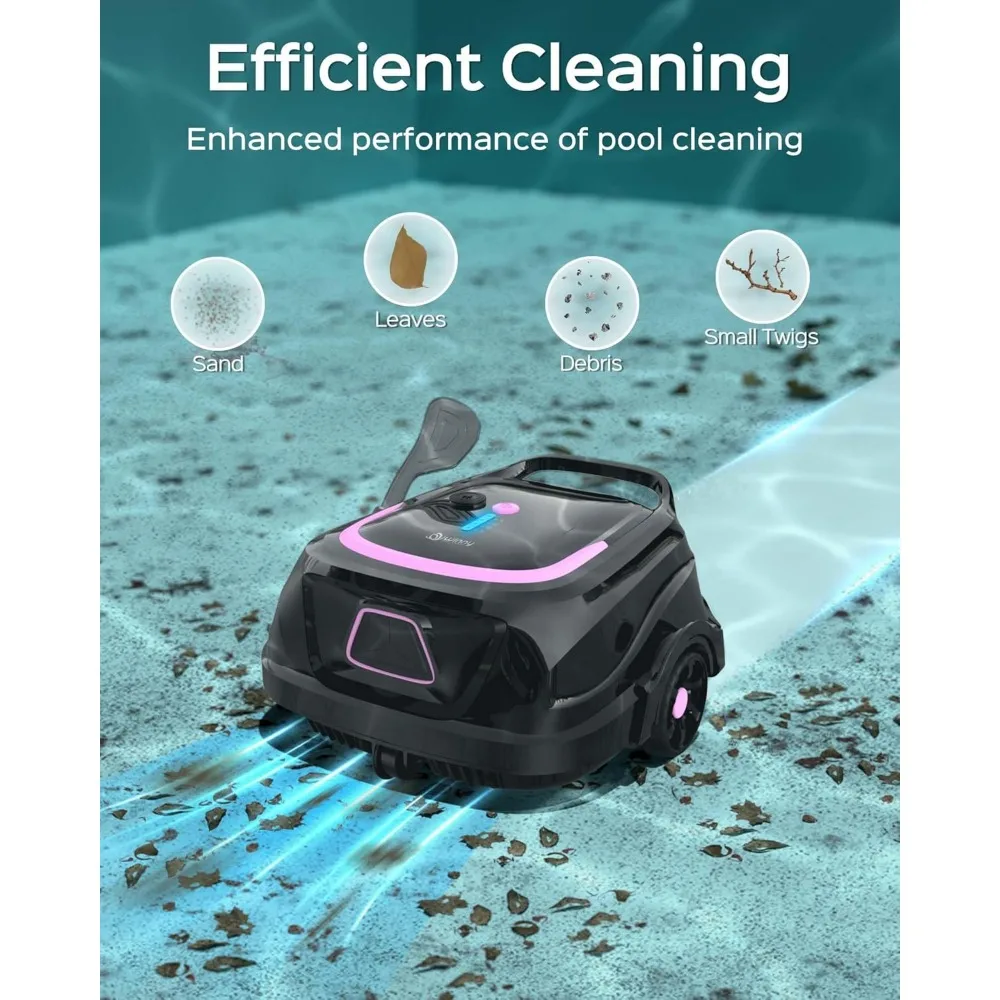 A1 Cordless Robotic Pool Vacuum, Automatic Pool Vacuum 120mins Running Time,Powerful Suction & Dual Filters