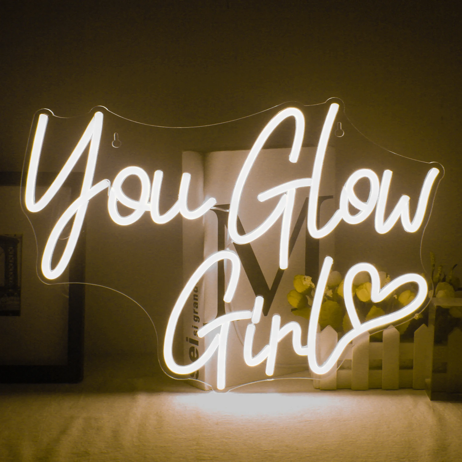 Ineonlife You Glow Girl Neon Sign Custom Led Light Wedding Engagement Ornament Birthday Party Bar Acrylic Art Wall Decorate Gift