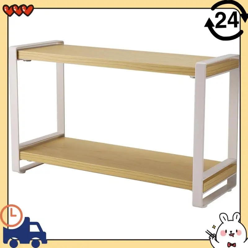 

Double Layer Storage Rack Kitchen Spices Plank Shelf Home Sundries Organization Rack Table Cutlery Metal Holders