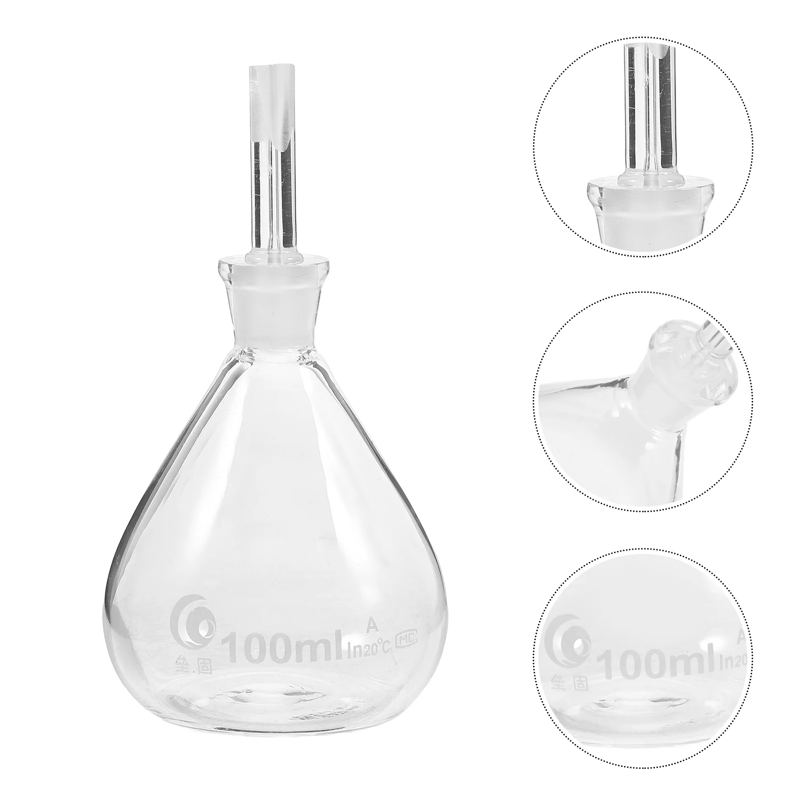 Reagent Storage Bottle Glass Pycnometer Laboratory Scale with Stopper Liquid Density