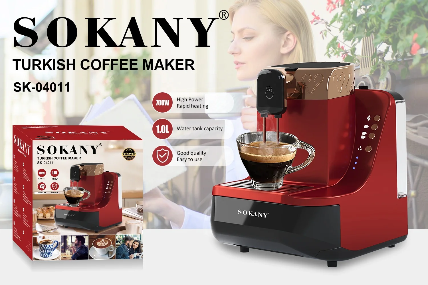 Custom Sokany Hot Sellingturkse Koffiemachine Infuus Koffiemachine Commerciële Automatische Espresso Koffiemachine Voor Het Bedrijfsleven